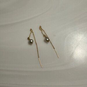 Grey Keshi Pearl Threader earrings